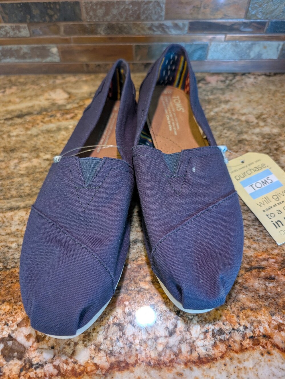 Toms Women's Slip-On Canvas Flats in Navy